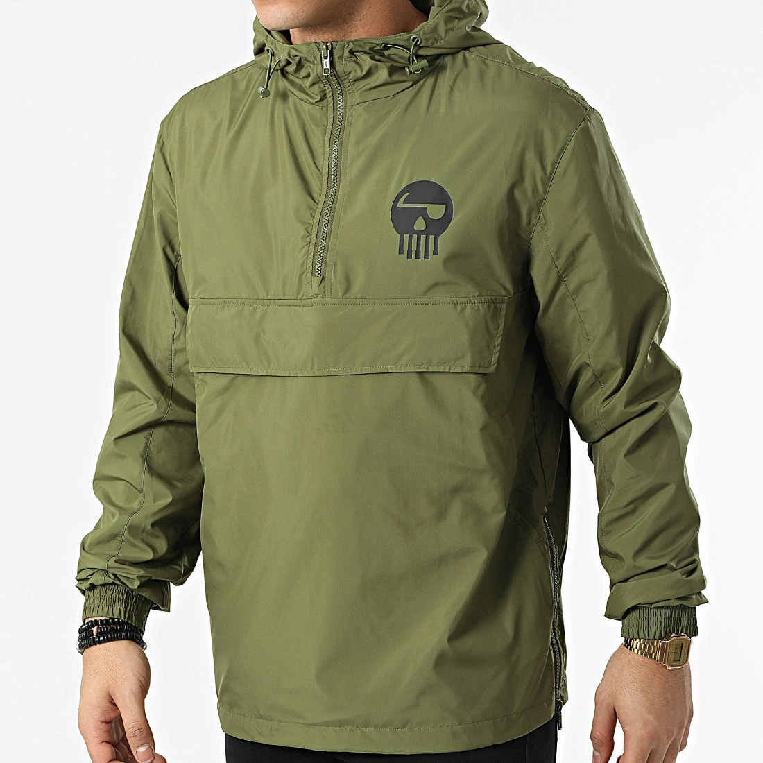 Coupe-Vent Piraterie Music Vert Kaki Noir 4 Coupe-Vent Piraterie Music Vert Kaki Noir – Image 2