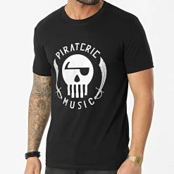 Tee Shirt Piraterie Music Noir Réfléchissant