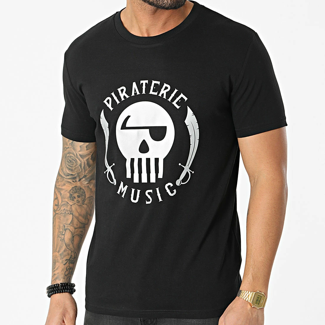 Tee Shirt Piraterie Music Noir Réfléchissant 3 Tee Shirt Piraterie Music Noir Réfléchissant