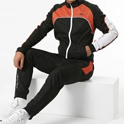 Black Needle Soldes 16 Ensemble De Survêtement Tramed Noir Orange de La Piraterie