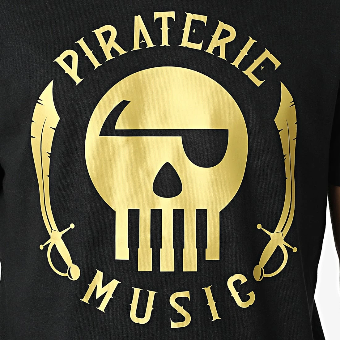 Tee Shirt Piraterie Music Noir Doré 4 Tee Shirt Piraterie Music Noir Doré – Image 2