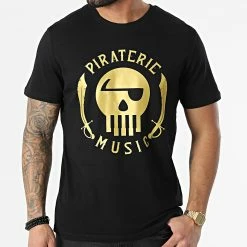 Tee Shirt Piraterie Music Noir Doré 8 Tee Shirt Piraterie Music Noir Doré -Black Needle Soldes la piraterie 297789 PIRAT TS PIRATERIEMUSIC NOIOR 20220104T164550 03