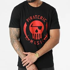 Tee Shirt Piraterie Music Noir Rouge 8 Tee Shirt Piraterie Music Noir Rouge -Black Needle Soldes la piraterie 297790 PIRAT TS PIRATERIEMUSIC NOIROU 20220104T164525 03