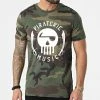 Tee Shirt Piraterie Music Camouflage Vert Kaki Blanc -Black Needle Soldes la piraterie 297791 PIRAT TS PIRATERIEMUSIC CAMOBLC 20220104T164502 01