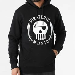 Sweat Capuche Piraterie Music Noir Blanc -Black Needle Soldes la piraterie 297792 PIRAT SWCP PIRATERIEMUSIC NOIBLC 20221117T120255 03