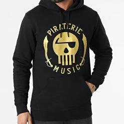 Sweat Capuche Piraterie Music Noir Doré -Black Needle Soldes la piraterie 297794 PIRAT SWCP PIRATERIEMUSIC NOIOR 20221117T120351 03
