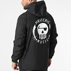 Coupe-Vent Piraterie Music Noir Blanc -Black Needle Soldes la piraterie 297796 PIRAT CPV PIRATERIEMUSIC NOIBLC 20220104T164254 04
