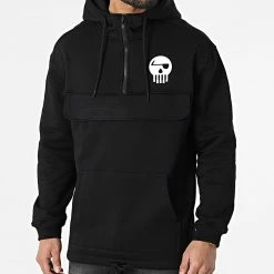 Veste Outdoor Col Zippé Piraterie Music Noir Blanc