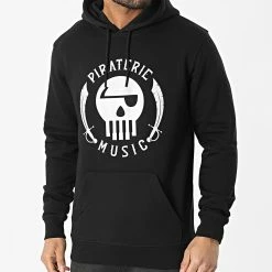 Sweat Capuche Piraterie Music Noir Réfléchissant