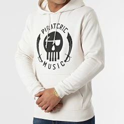 Sweat Capuche Logo Beige de Piraterie Music -Black Needle Soldes la piraterie 315697 PIRAT SWCP LOGO BEINOI 20220415T155043 03