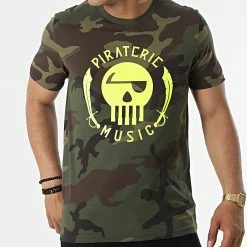 Tee Shirt Camouflage Logo Vert Kaki Jaune Fluo de Piraterie Music 8 Tee Shirt Camouflage Logo Vert Kaki Jaune Fluo de Piraterie Music -Black Needle Soldes la piraterie 316407 PIRAT TS LOGO CAMOJAUFLUO 20220512T115224 03