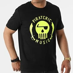 Tee Shirt Logo Noir Jaune Fluo de Piraterie Music 8 Tee Shirt Logo Noir Jaune Fluo de Piraterie Music -Black Needle Soldes la piraterie 316411 PIRAT TS LOGO NOIJAUFLUO 20220512T115145 03