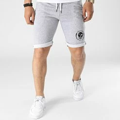Short Jogging Logo Gris Chiné Noir de Piraterie Music -Black Needle Soldes la piraterie 316518 PIRAT SHO PIRATERIEMUSICLOGO GRICHINOI 20220422T123329 03