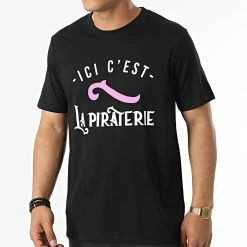 Tee Shirt Ici C'est La Piraterie Noir