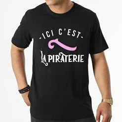 Tee Shirt Ici C'est La Piraterie Noir -Black Needle Soldes la piraterie 319278 PIRAT TS ICICEST NOI 20220525T150556 03