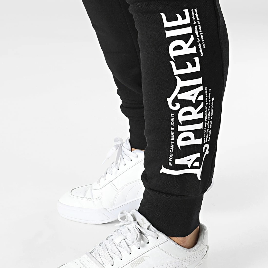 Pantalon Jogging A Bandes 6850 Noir Jaune Fluo de La Piraterie 4 Pantalon Jogging A Bandes 6850 Noir Jaune Fluo de La Piraterie – Image 2