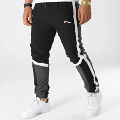 Pantalon Jogging A Bandes Sword 6363 Noir Gris Blanc de La Piraterie
