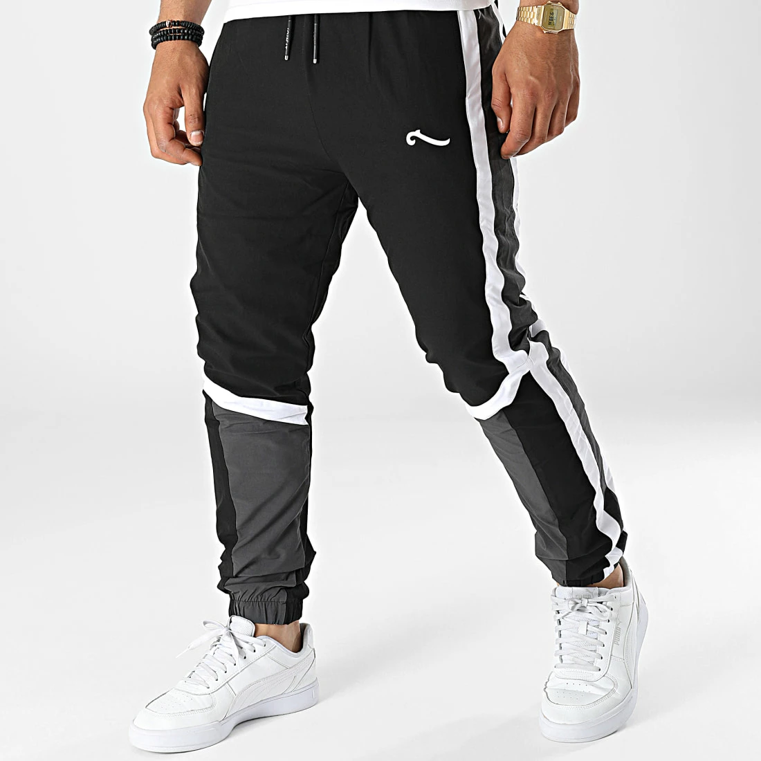 Pantalon Jogging A Bandes Sword 6363 Noir Gris Blanc de La Piraterie 3 Pantalon Jogging A Bandes Sword 6363 Noir Gris Blanc de La Piraterie