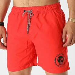 Short De Bain Logo Rouge Noir de Piraterie Music