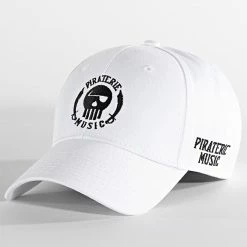 Casquette Logo Blanc de Piraterie Music