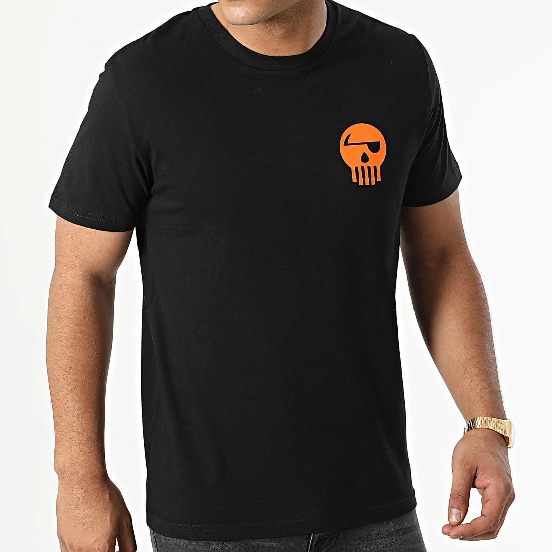 Tee Shirt Logo Chest And Back Noir Orange de Piraterie Music 5 Tee Shirt Logo Chest And Back Noir Orange de Piraterie Music – Image 3