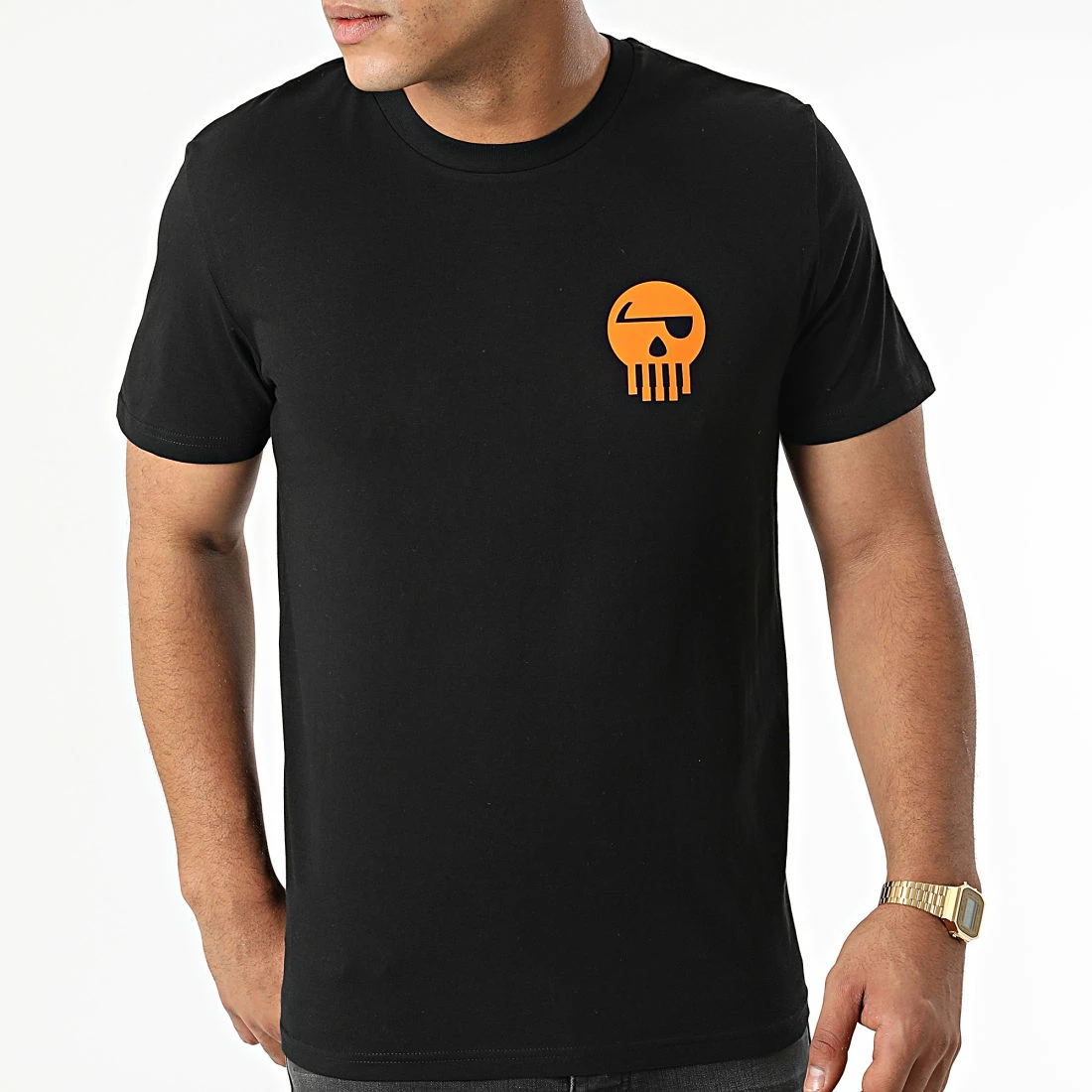 Tee Shirt Logo Chest And Back Noir Orange de Piraterie Music 6 Tee Shirt Logo Chest And Back Noir Orange de Piraterie Music – Image 4
