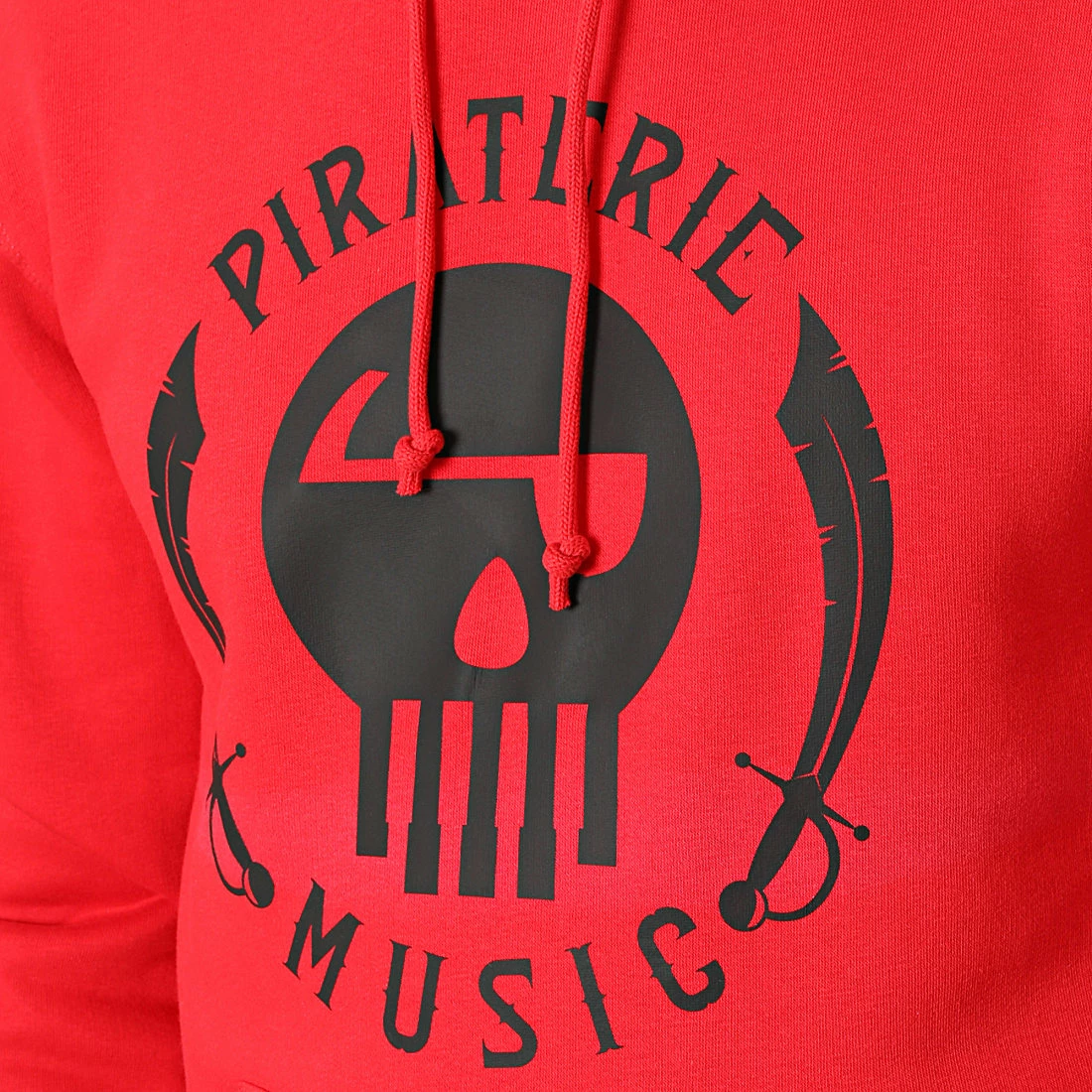 Sweat Capuche Logo Rouge Noir de Piraterie Music 4 Sweat Capuche Logo Rouge Noir de Piraterie Music – Image 2