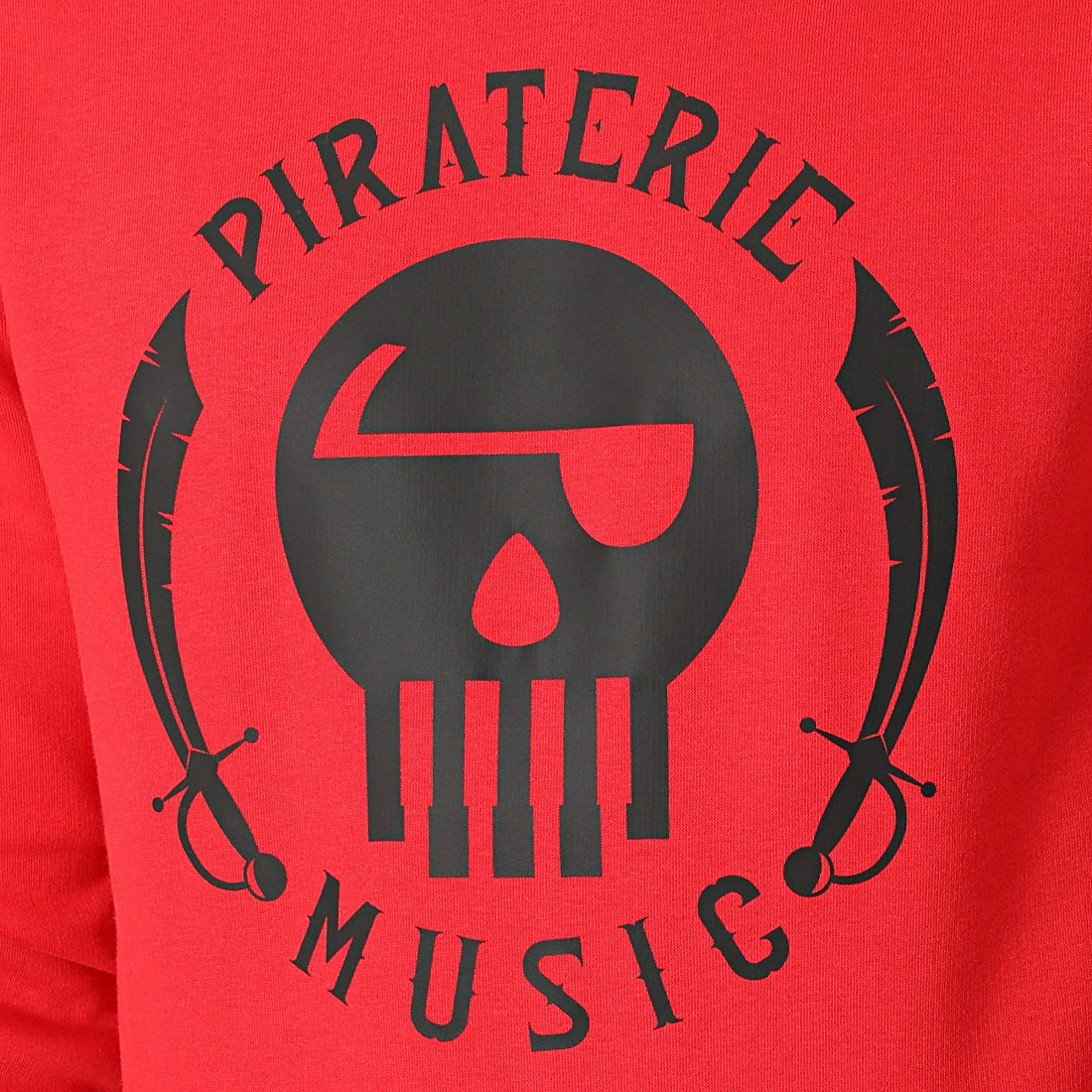 Sweat Crewneck Logo Rouge Noir de Piraterie Music 4 Sweat Crewneck Logo Rouge Noir de Piraterie Music – Image 2