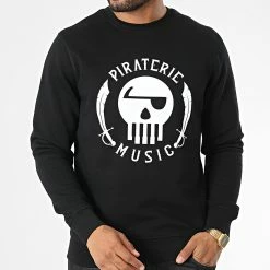 Sweat Crewneck Logo Noir Blanc de Piraterie Music -Black Needle Soldes la piraterie 337979 PIRAT SWCR LOGO NOIBLC 20220915T155234 03