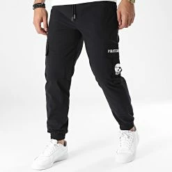 Pantalon Cargo Logo 2 Noir Blanc de Piraterie Music