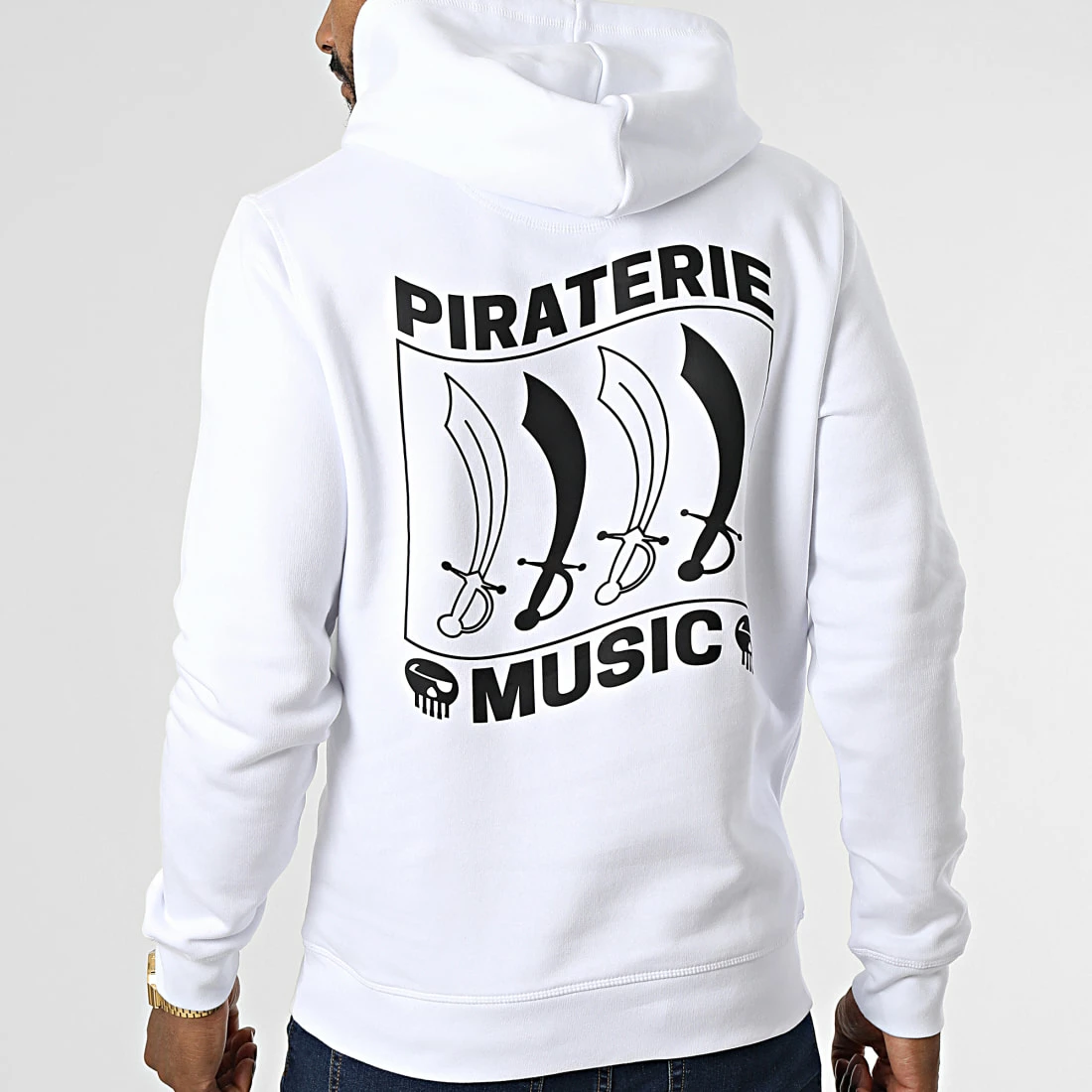 Sweat Capuche Etendard Blanc Noir de Piraterie Music 3 Sweat Capuche Etendard Blanc Noir de Piraterie Music