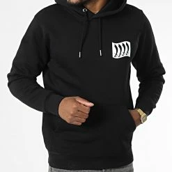 Sweat Capuche Etendard Noir Blanc de Piraterie Music -Black Needle Soldes la piraterie 341067 PIRAT SWCP ETENDARD NOIBLC 20220929T152900 03