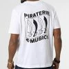 Tee Shirt Oversize Etendard Blanc Noir de Piraterie Music