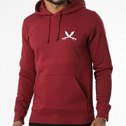 Sweat Capuche Nation Bordeaux Blanc de Piraterie Music -Black Needle Soldes la piraterie 341078 PIRAT SWCP NATION BDXBLC 20220930T154044 04