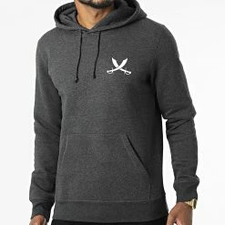 Sweat Capuche Nation Gris Anthracite Blanc de Piraterie Music -Black Needle Soldes la piraterie 341083 PIRAT SWCP NATION ANTHBLC 20220930T154316 04