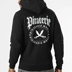 Sweat Capuche Nation Noir Blanc de Piraterie Music
