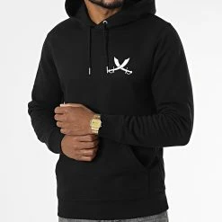Sweat Capuche Nation Noir Blanc de Piraterie Music -Black Needle Soldes la piraterie 341088 PIRAT SWCP NATION NOIBLC 20220929T152929 03