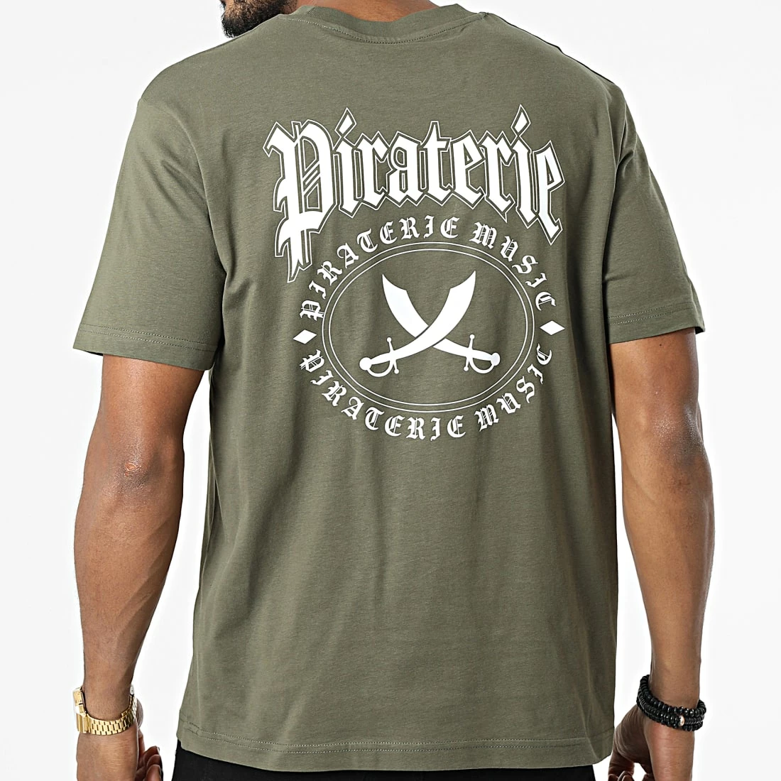 Tee Shirt Oversize Nation Vert Kaki Blanc de Piraterie Music 3 Tee Shirt Oversize Nation Vert Kaki Blanc de Piraterie Music