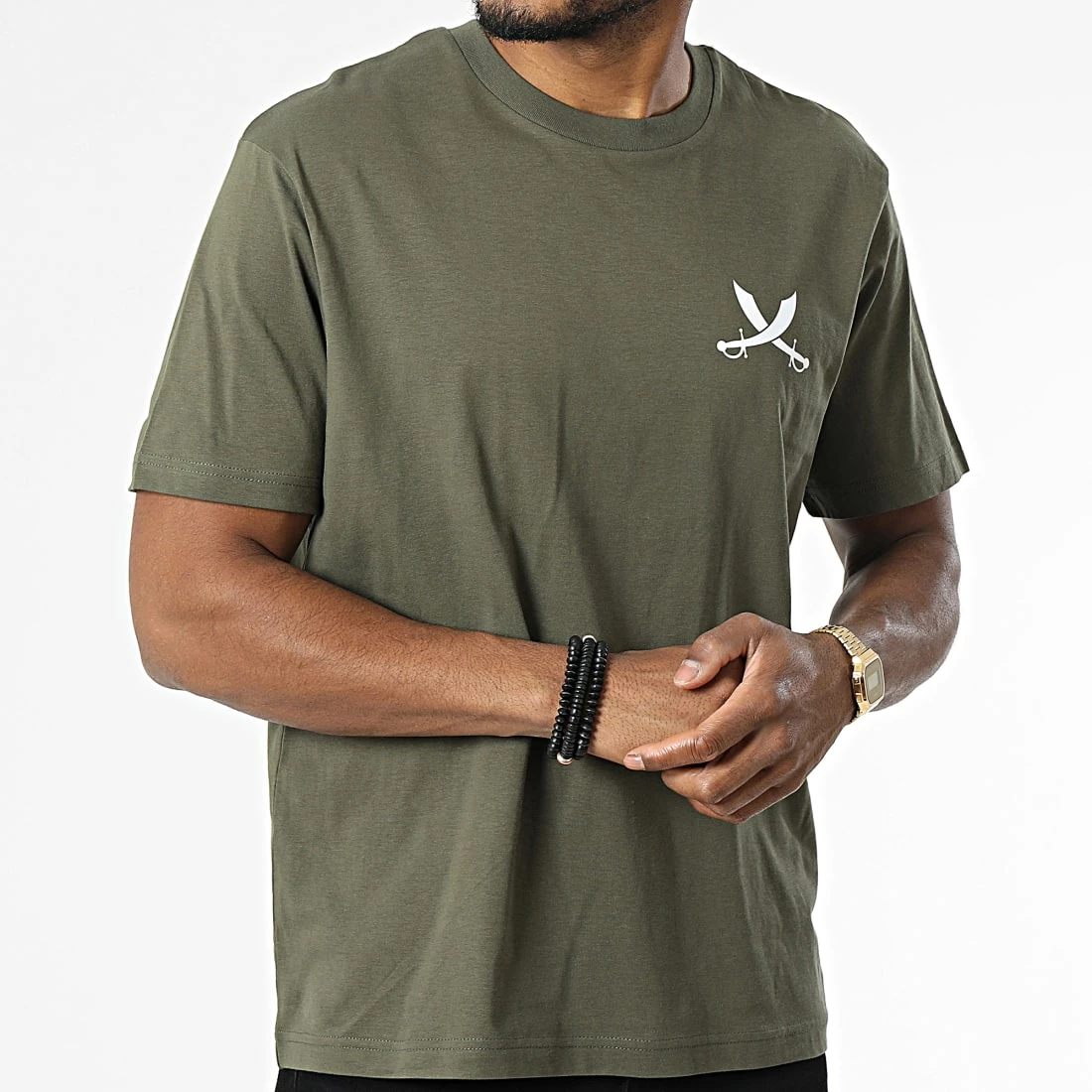 Tee Shirt Oversize Nation Vert Kaki Blanc de Piraterie Music 5 Tee Shirt Oversize Nation Vert Kaki Blanc de Piraterie Music – Image 3