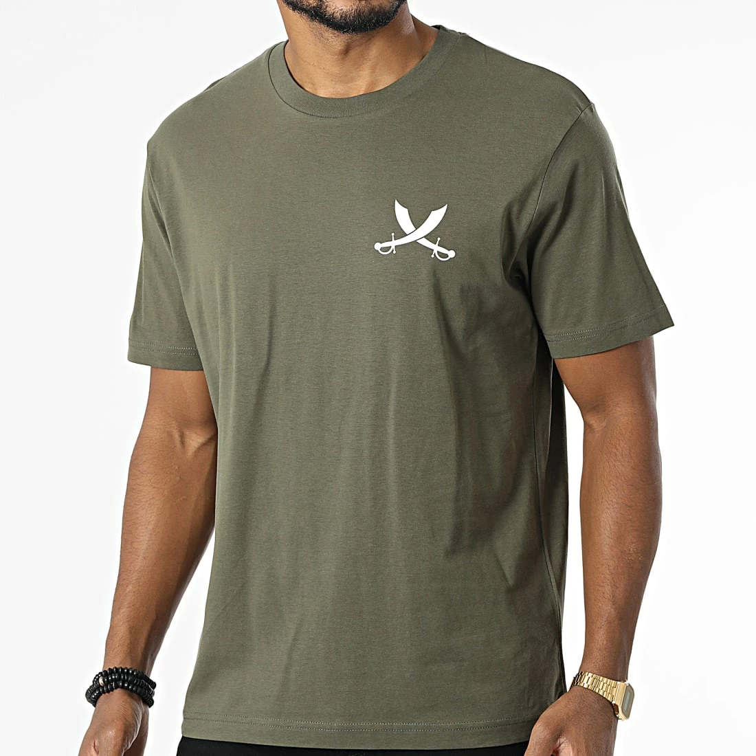 Tee Shirt Oversize Nation Vert Kaki Blanc de Piraterie Music 6 Tee Shirt Oversize Nation Vert Kaki Blanc de Piraterie Music – Image 4