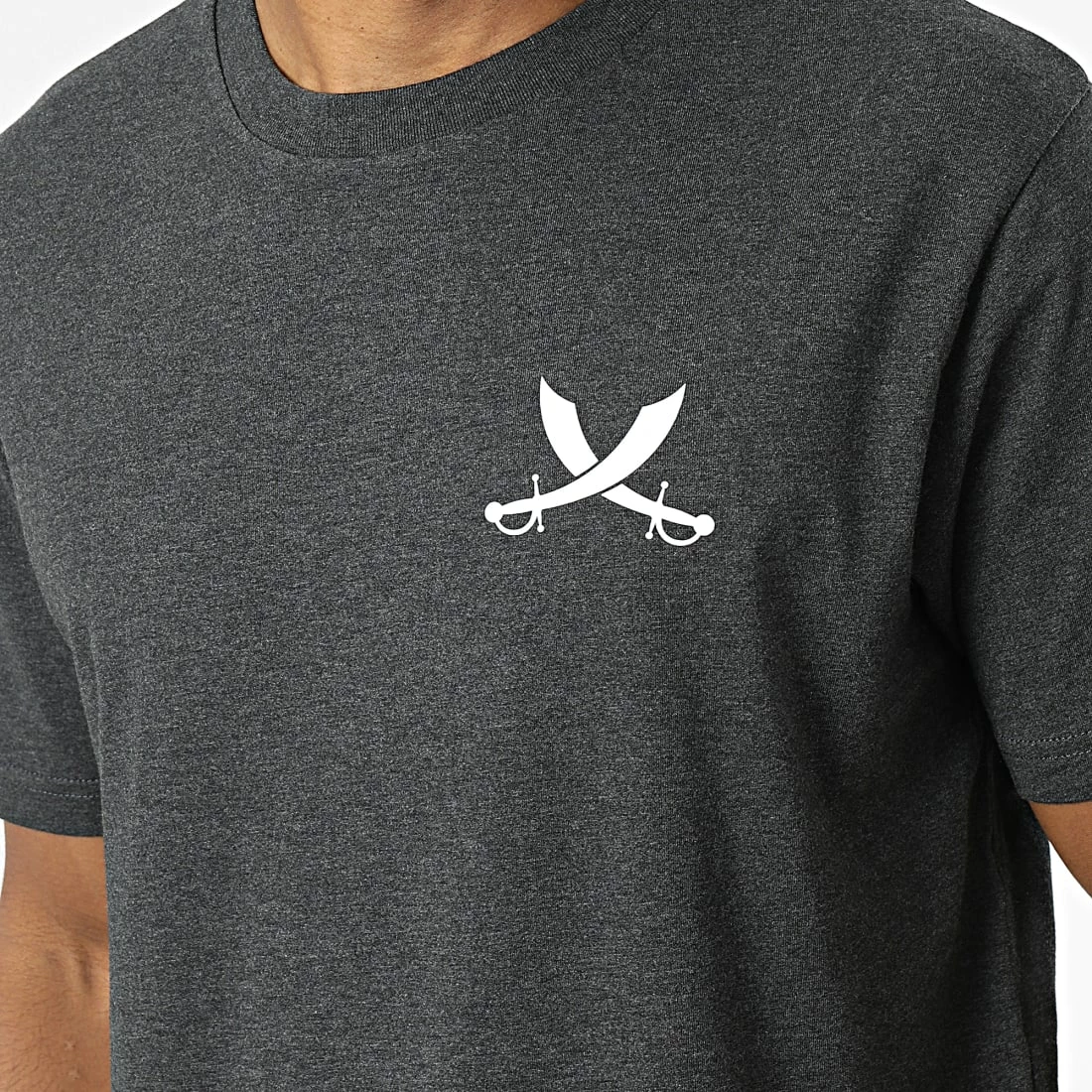 Tee Shirt Oversize Nation Gris Anthracite Chiné Blanc de Piraterie Music 4 Tee Shirt Oversize Nation Gris Anthracite Chiné Blanc de Piraterie Music – Image 2