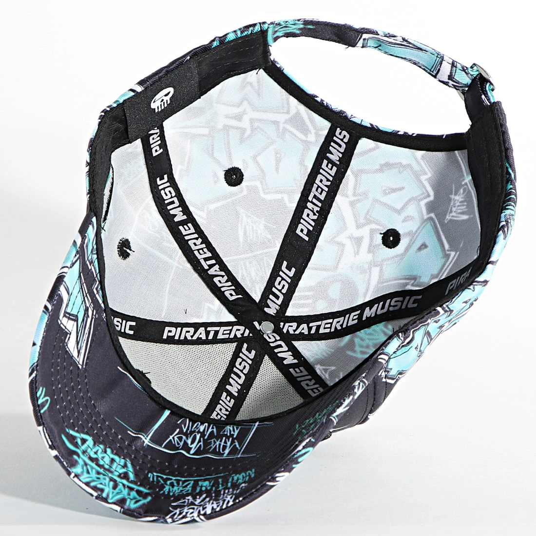 Casquette Print Noir Turquoise de Piraterie Music 6 Casquette Print Noir Turquoise de Piraterie Music – Image 4