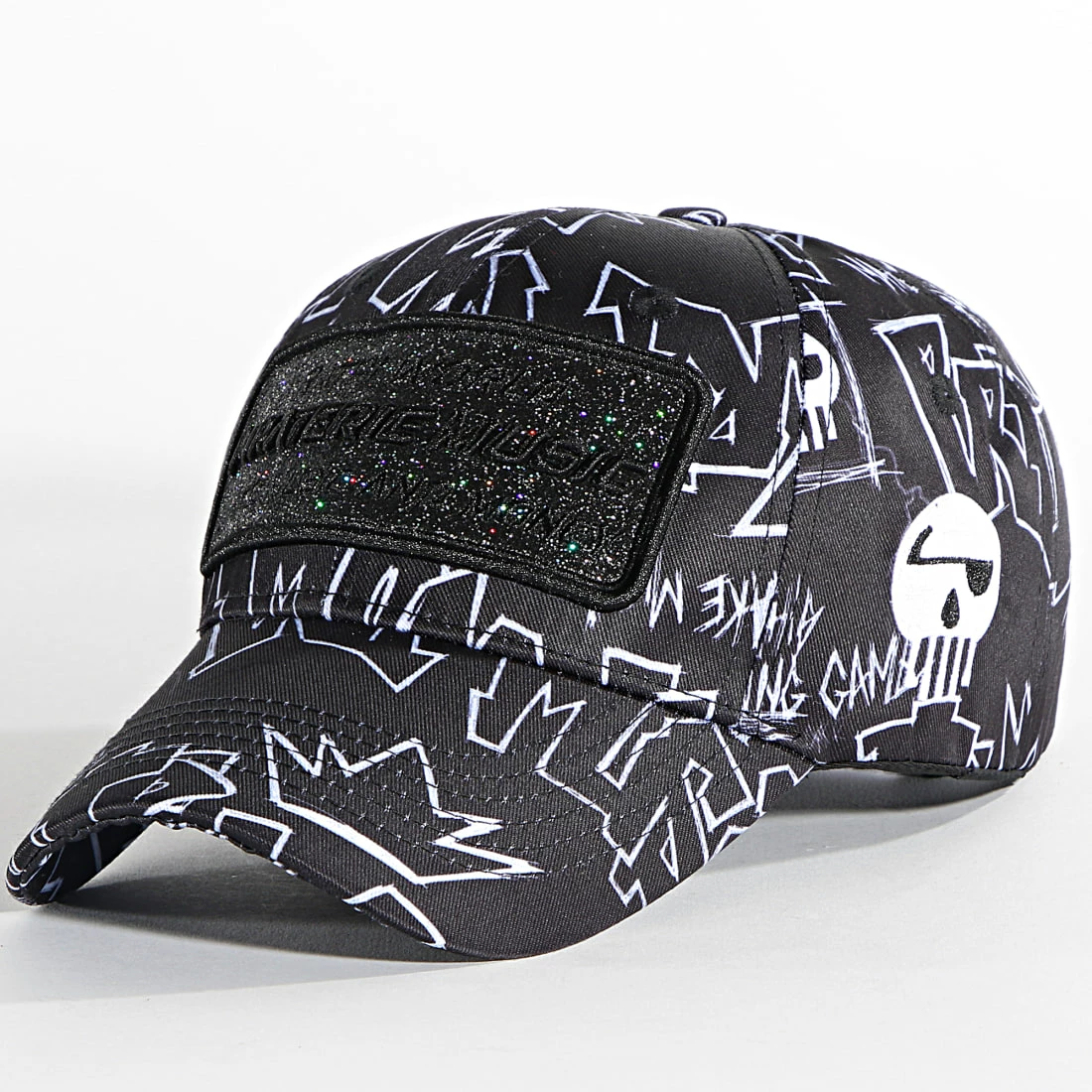 Casquette Print Glitter Noir de Piraterie Music 3 Casquette Print Glitter Noir de Piraterie Music