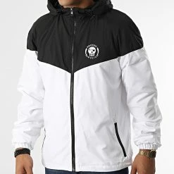 Coupe-Vent Bicolore Logo Blanc Noir de Piraterie Music