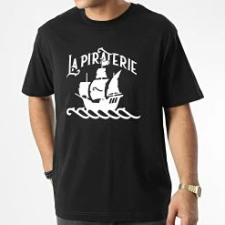 Tee Shirt Oversize Large Bateau Noir Blanc de La Piraterie