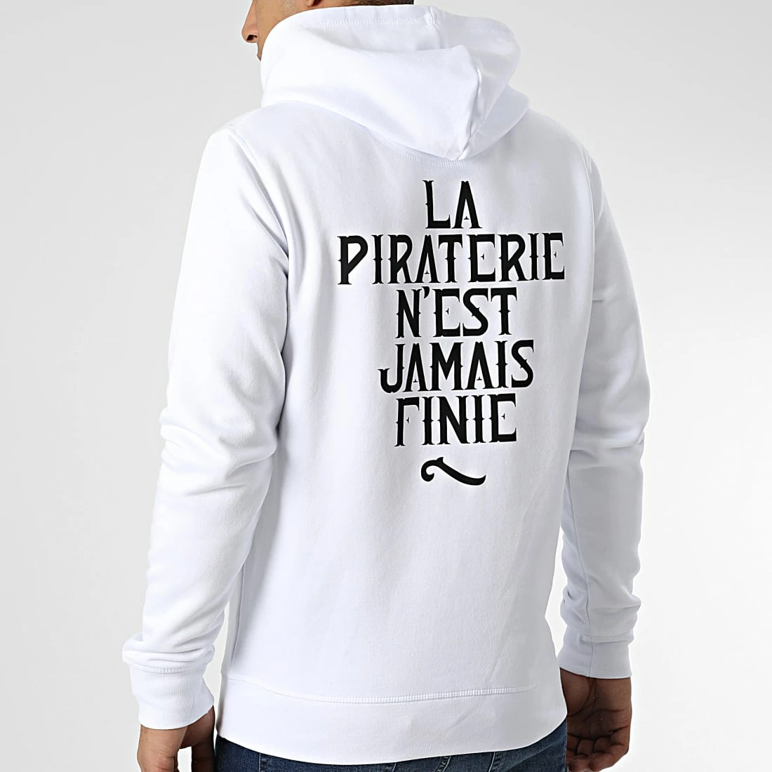 Sweat Capuche LPNJF Blanc Noir de La Piraterie 3 Sweat Capuche LPNJF Blanc Noir de La Piraterie