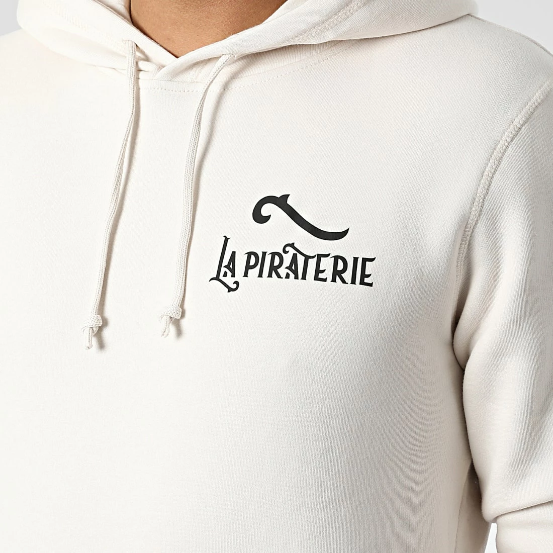 Sweat Capuche LPNJF Beige Noir de La Piraterie 4 Sweat Capuche LPNJF Beige Noir de La Piraterie – Image 2