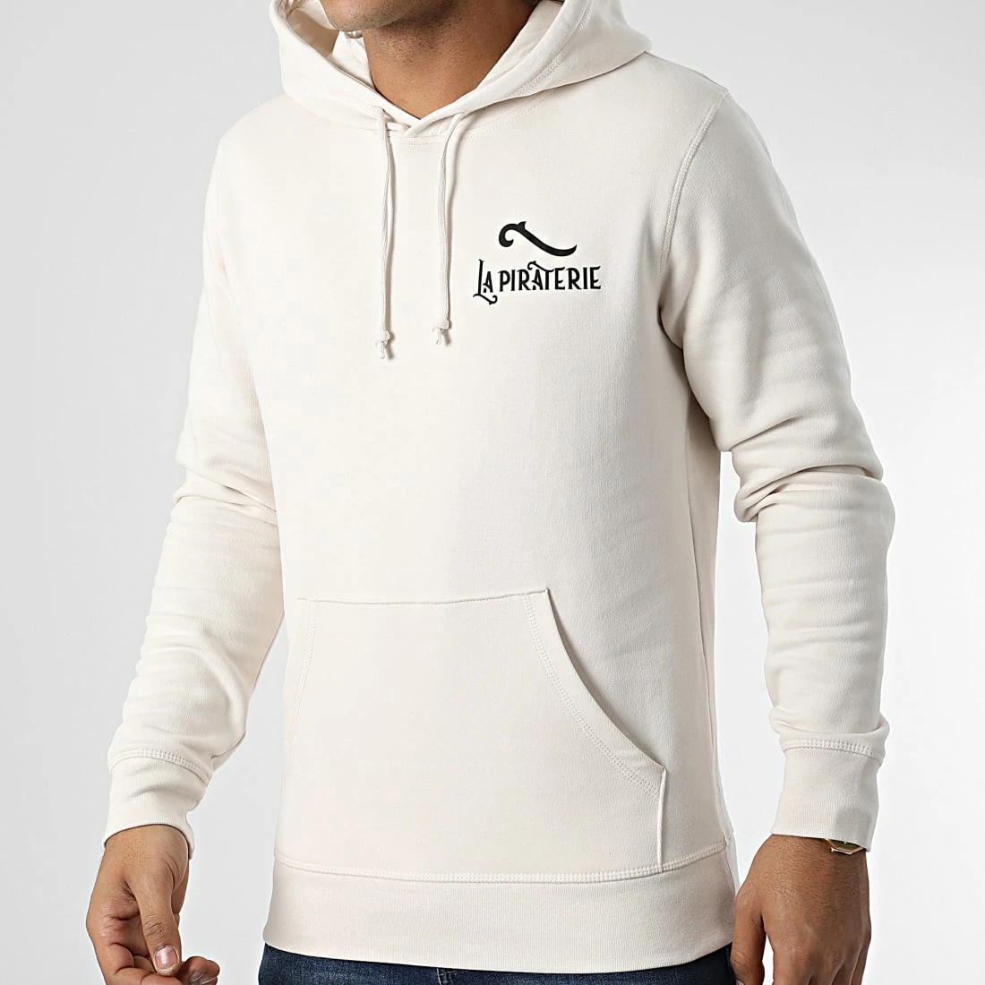 Sweat Capuche LPNJF Beige Noir de La Piraterie 6 Sweat Capuche LPNJF Beige Noir de La Piraterie – Image 4