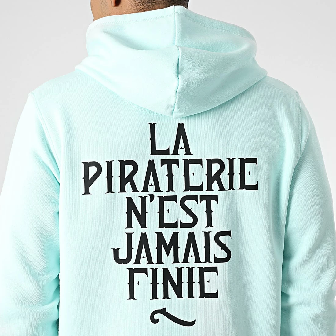 Sweat Capuche LPNJF Bleu Mint Noir de La Piraterie 4 Sweat Capuche LPNJF Bleu Mint Noir de La Piraterie – Image 2