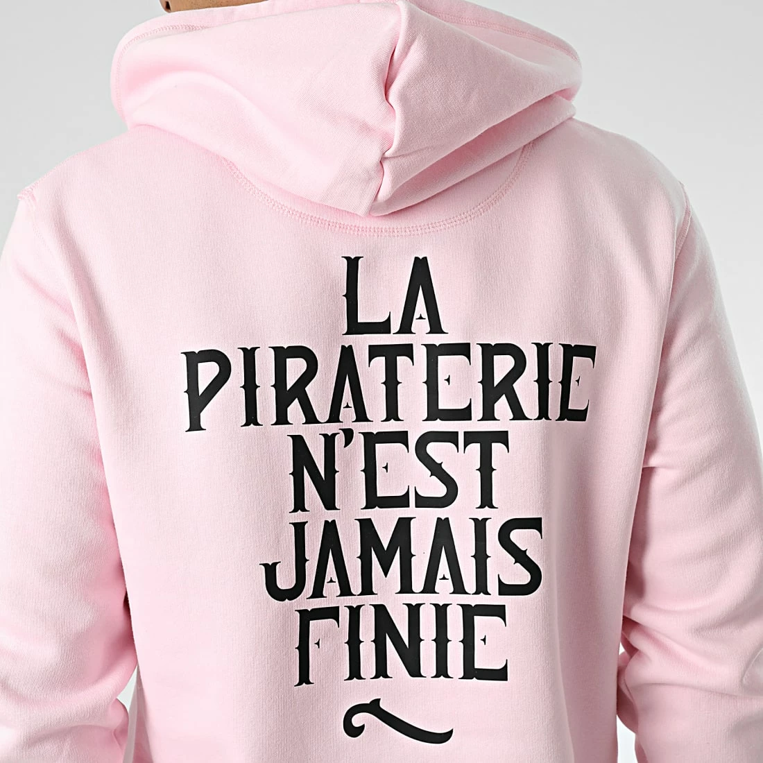Sweat Capuche LPNJF Rose Noir de La Piraterie 4 Sweat Capuche LPNJF Rose Noir de La Piraterie – Image 2
